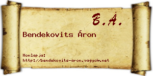 Bendekovits Áron névjegykártya