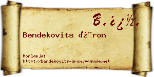 Bendekovits Áron névjegykártya