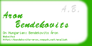 aron bendekovits business card